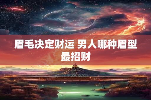 眉毛决定财运 男人哪种眉型最招财