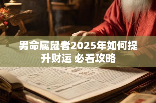 男命属鼠者2025年如何提升财运 必看攻略