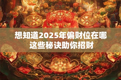 想知道2025年偏财位在哪 这些秘诀助你招财