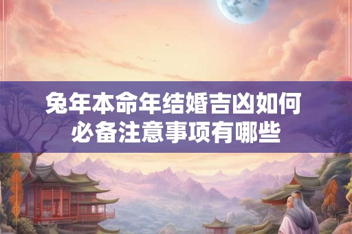 兔年本命年结婚吉凶如何 必备注意事项有哪些