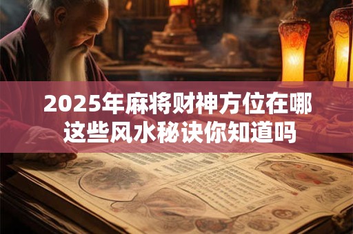2025年麻将财神方位在哪 这些风水秘诀你知道吗