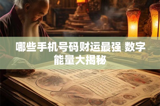 哪些手机号码财运最强 数字能量大揭秘