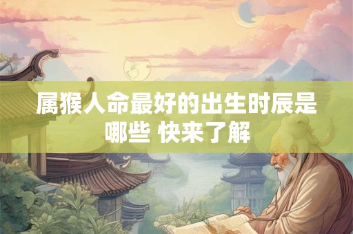 属猴人命最好的出生时辰是哪些 快来了解