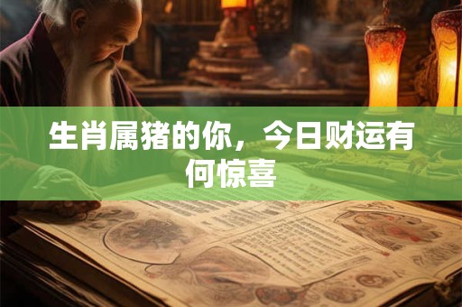 生肖属猪的你,今日财运有何惊喜 生肖属猪的你,今日财运有何惊喜