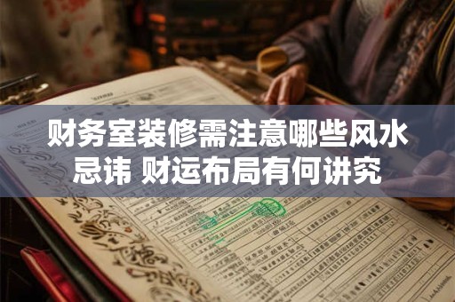 财务室装修需注意哪些风水忌讳 财运布局有何讲究