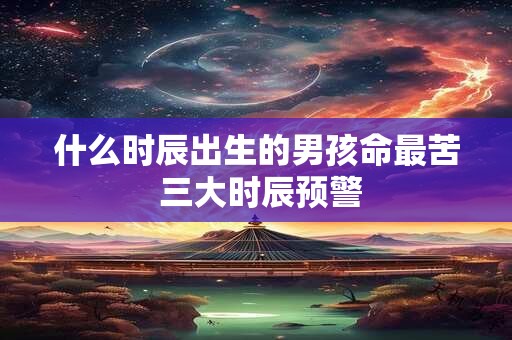 详细阅读:什么时辰出生的男孩命最苦 三大时辰预警 什么时辰出生的男孩命最苦 三大时辰预警