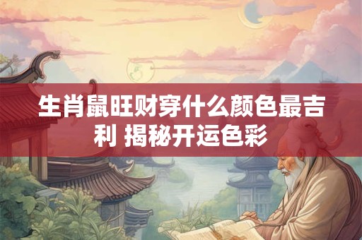 生肖鼠旺财穿什么颜色最吉利 揭秘开运色彩