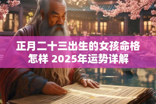 正月二十三出生的女孩命格怎样 2025年运势详解