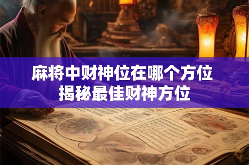 麻将中财神位在哪个方位 揭秘最佳财神方位 麻将中财神位在哪个方位 揭秘最佳财神方位