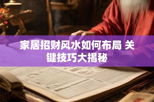 家居招财风水如何布局 关键技巧大揭秘