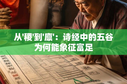 从'稷'到'廪'：诗经中的五谷为何能象征富足