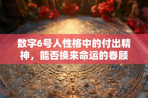 数字6号人性格中的付出精神，能否换来命运的眷顾