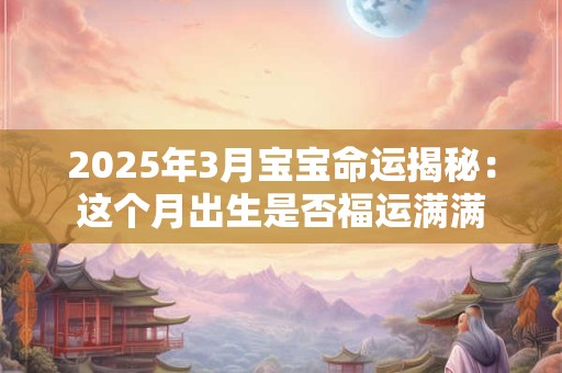 2025年3月宝宝命运揭秘：这个月出生是否福运满满
