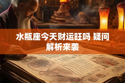水瓶座今天财运旺吗 疑问解析来袭