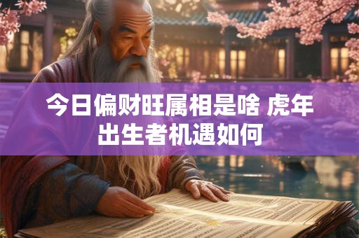 今日偏财旺属相是啥 虎年出生者机遇如何