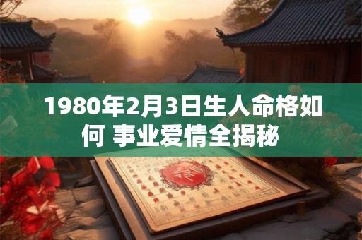 1980年2月3日生人命格如何 事业爱情全揭秘