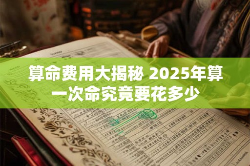 算命费用大揭秘 2025年算一次命究竟要花多少