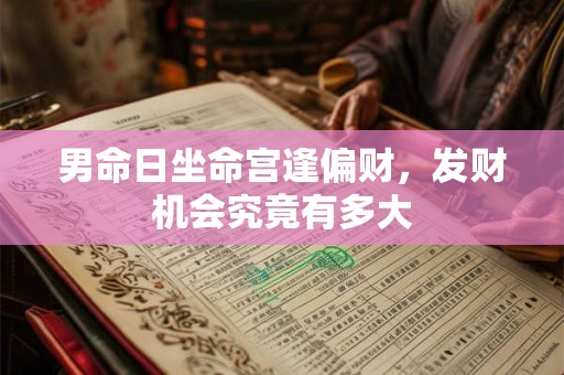 男命日坐命宫逢偏财，发财机会究竟有多大