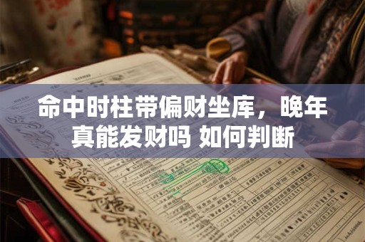命中时柱带偏财坐库，晚年真能发财吗 如何判断
