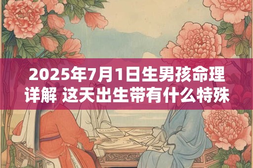 2025年7月1日生男孩命理详解 这天出生带有什么特殊命格特征