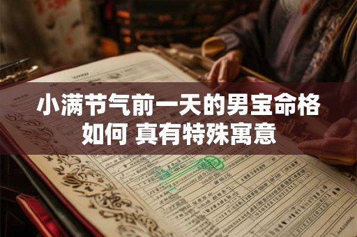 小满节气前一天的男宝命格如何 真有特殊寓意