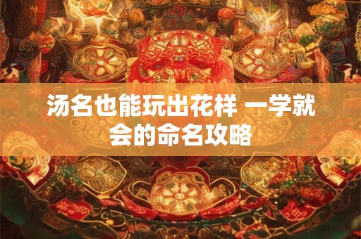汤名也能玩出花样 一学就会的命名攻略