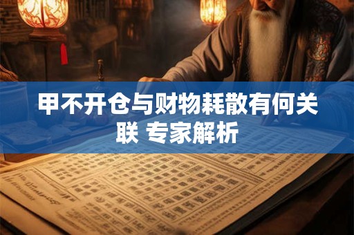甲不开仓与财物耗散有何关联 专家解析