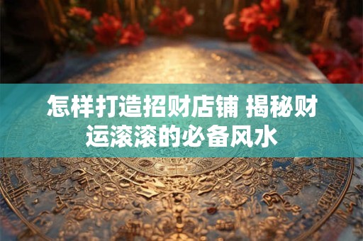 怎样打造招财店铺 揭秘财运滚滚的必备风水