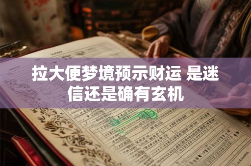 拉大便梦境预示财运 是迷信还是确有玄机