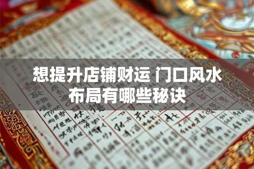 想提升店铺财运 门口风水布局有哪些秘诀