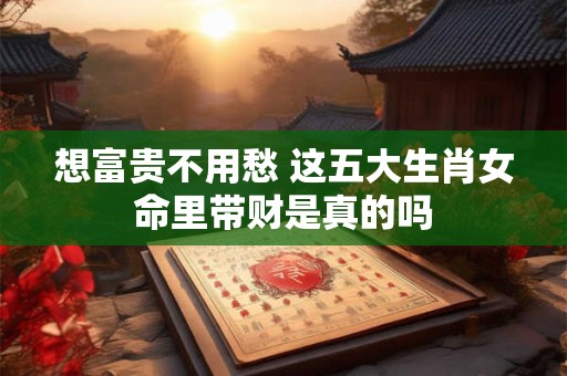 想富贵不用愁 这五大生肖女命里带财是真的吗