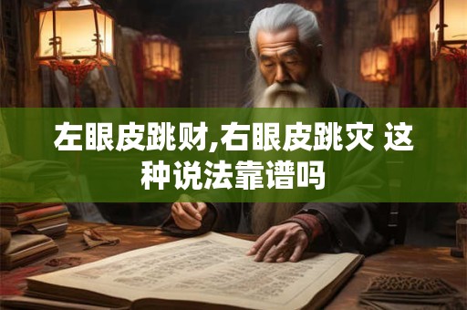 左眼皮跳财,右眼皮跳灾 这种说法靠谱吗
