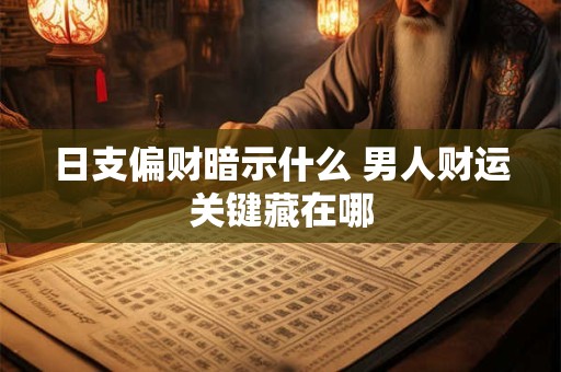 日支偏财暗示什么 男人财运关键藏在哪