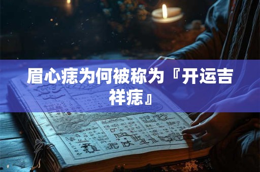 眉心痣为何被称为『开运吉祥痣』