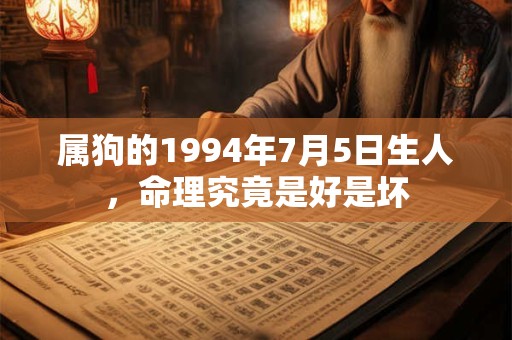 属狗的1994年7月5日生人，命理究竟是好是坏