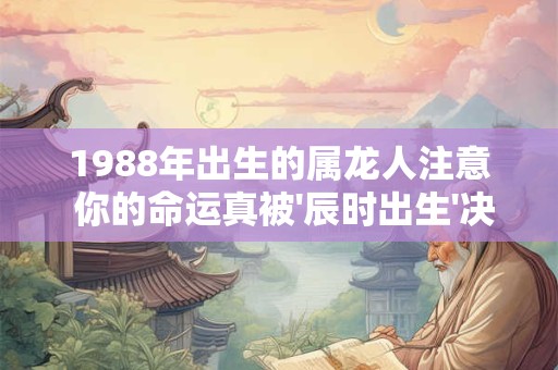 1988年出生的属龙人注意 你的命运真被'辰时出生'决定吗