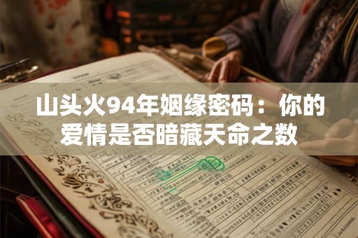 山头火94年姻缘密码：你的爱情是否暗藏天命之数