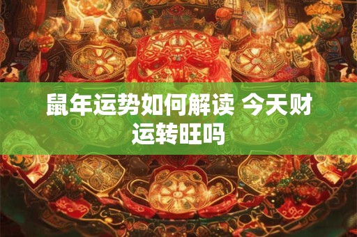鼠年运势如何解读 今天财运转旺吗
