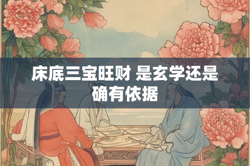 床底三宝旺财 是玄学还是确有依据