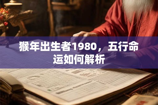 猴年出生者1980，五行命运如何解析