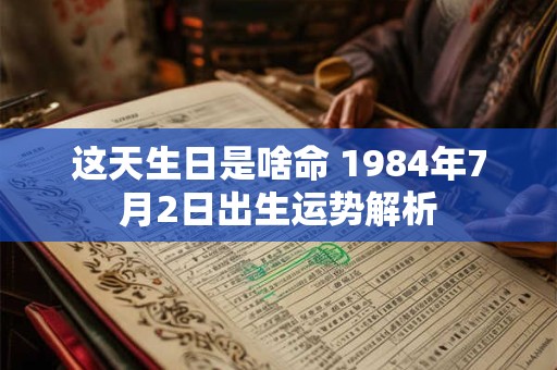 这天生日是啥命 1984年7月2日出生运势解析