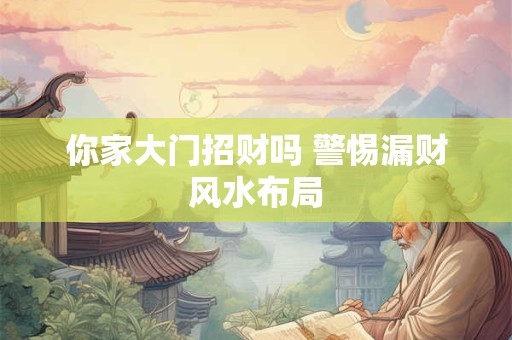 你家大门招财吗 警惕漏财风水布局