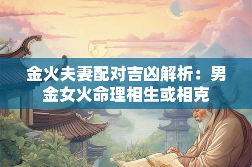 金火夫妻配对吉凶解析：男金女火命理相生或相克