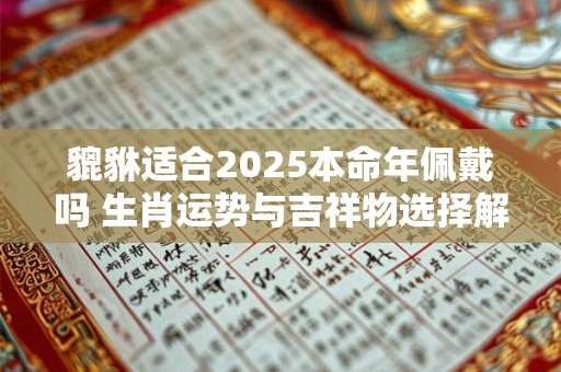 貔貅适合2025本命年佩戴吗 生肖运势与吉祥物选择解析