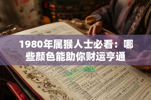 1980年属猴人士必看：哪些颜色能助你财运亨通