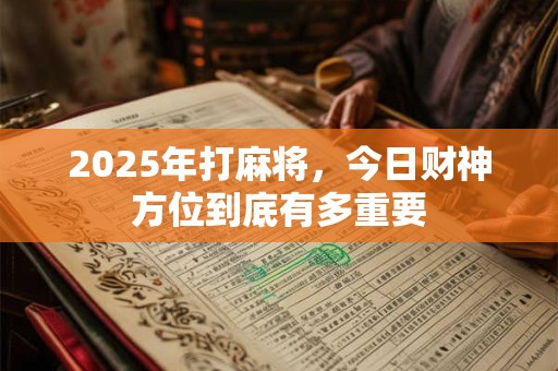 2025年打麻将，今日财神方位到底有多重要