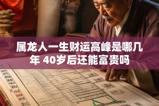 属龙人一生财运高峰是哪几年 40岁后还能富贵吗
