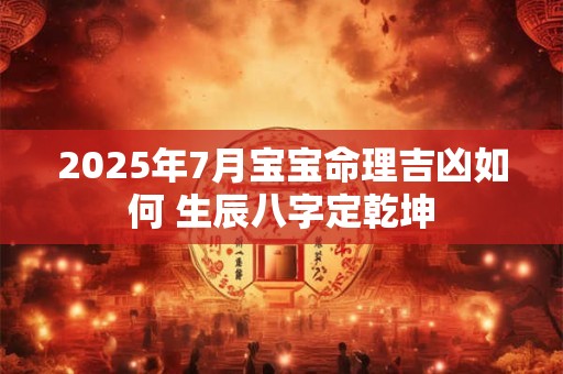 2025年7月宝宝命理吉凶如何 生辰八字定乾坤