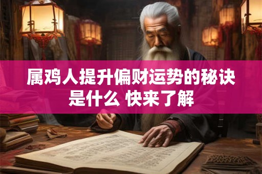 属鸡人提升偏财运势的秘诀是什么 快来了解