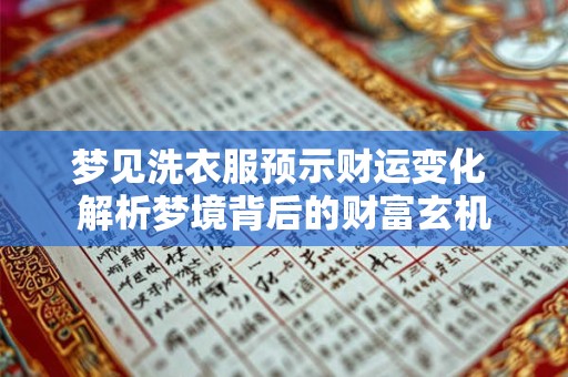 梦见洗衣服预示财运变化 解析梦境背后的财富玄机